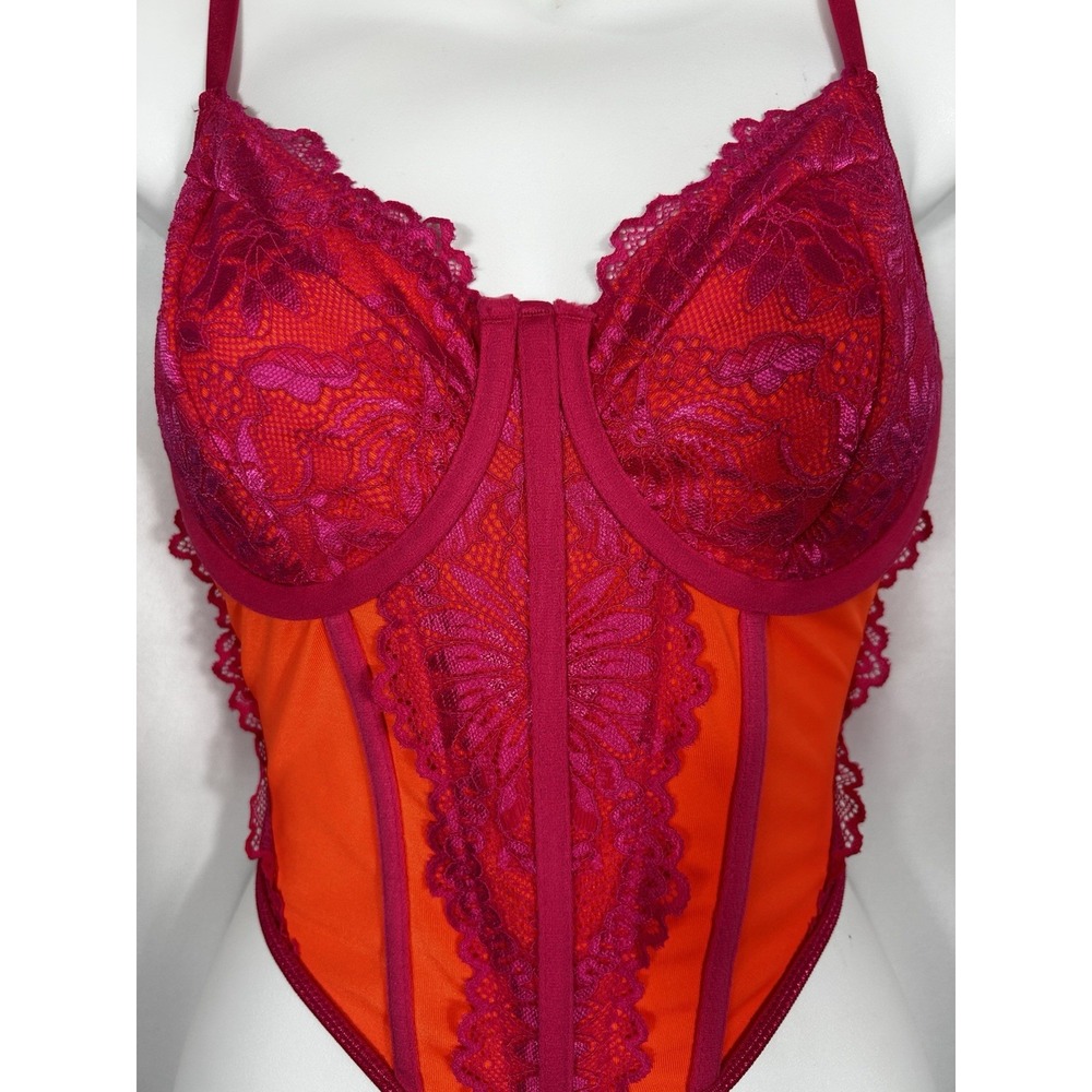 Lingerie Style Basque Lace Cup Corset Top Size M Wicked Fairy Mermaid Burlesque